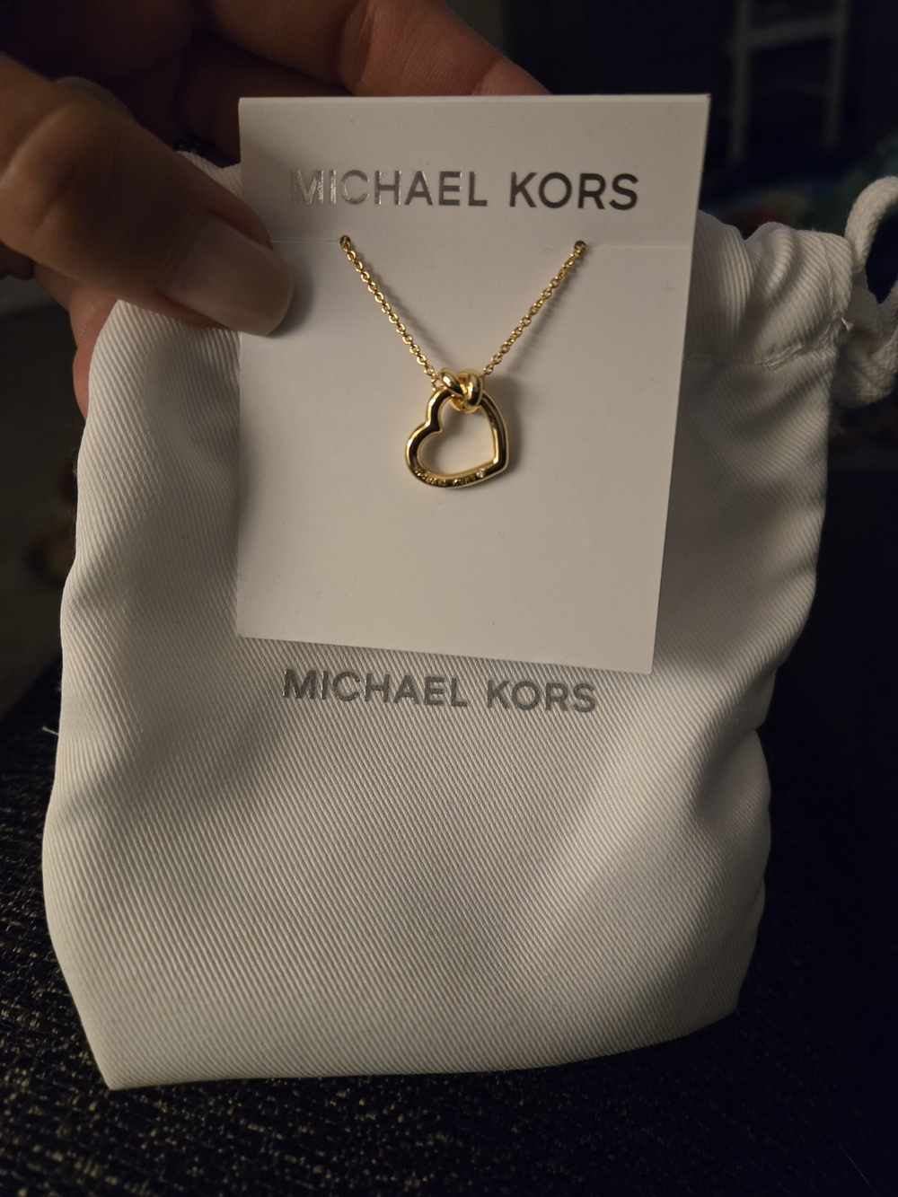 Michael Kors Gold Heart Pendant Necklace - Gold